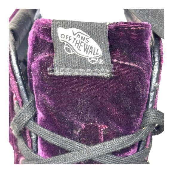 Vans Mens Purple Velvet High-Top Sneakers Skater Skateboard Y2K Sz 13 Black READ - Picture 2 of 16